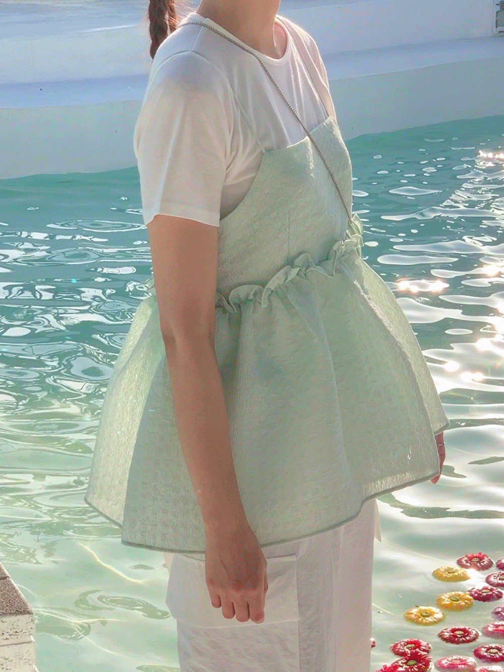 [민트 당일출고][여름신상] 샤샤 프릴 뷔스티에 탑 (3color)