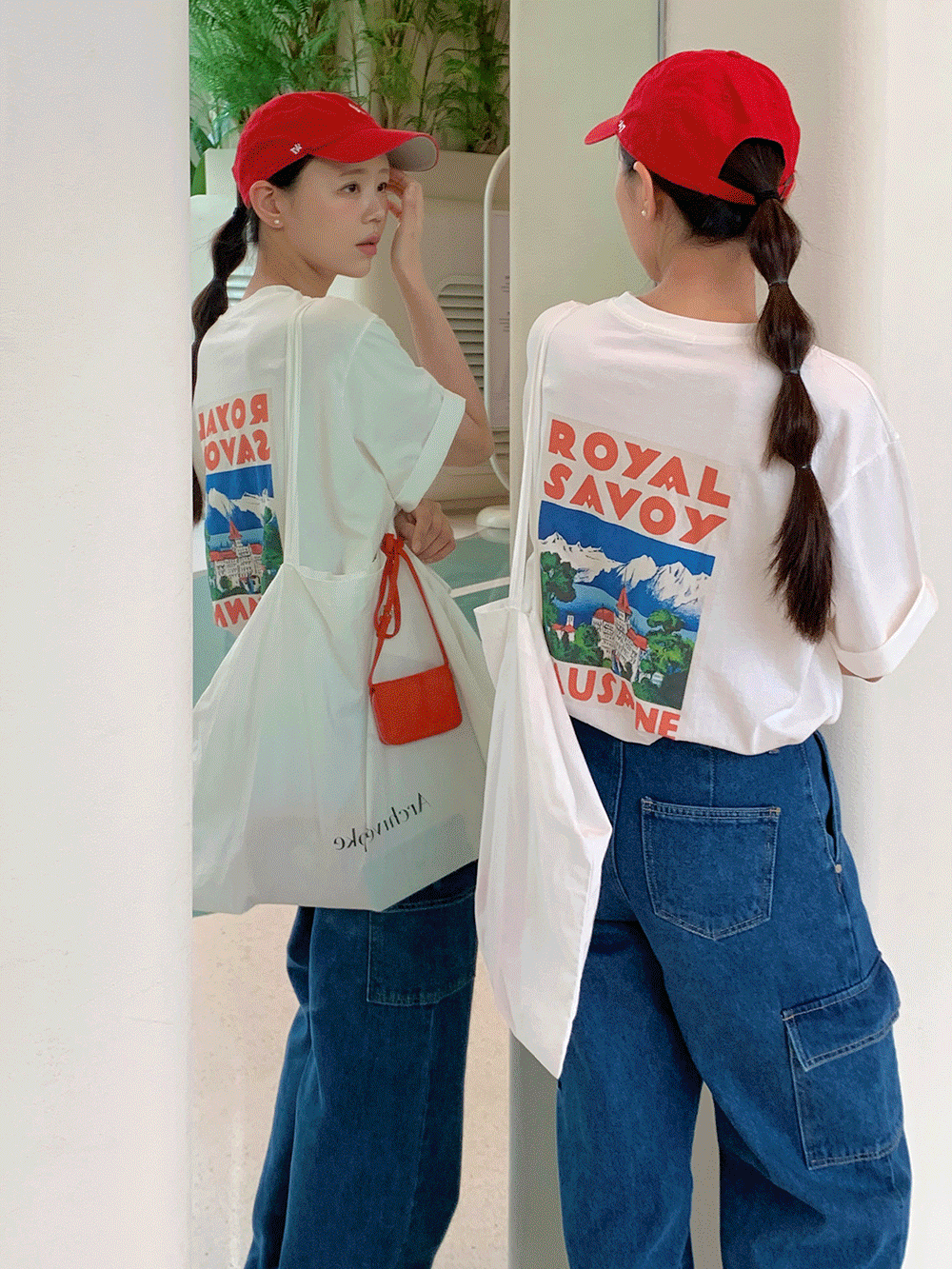 [여름신상] 프린팅 오버핏 반팔 티셔츠 (2color)